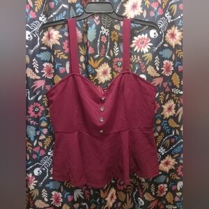 NWOT Shein curve slight crop red peplum top size 4x